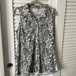 Soma black and white print sleeveless tunic size Medium